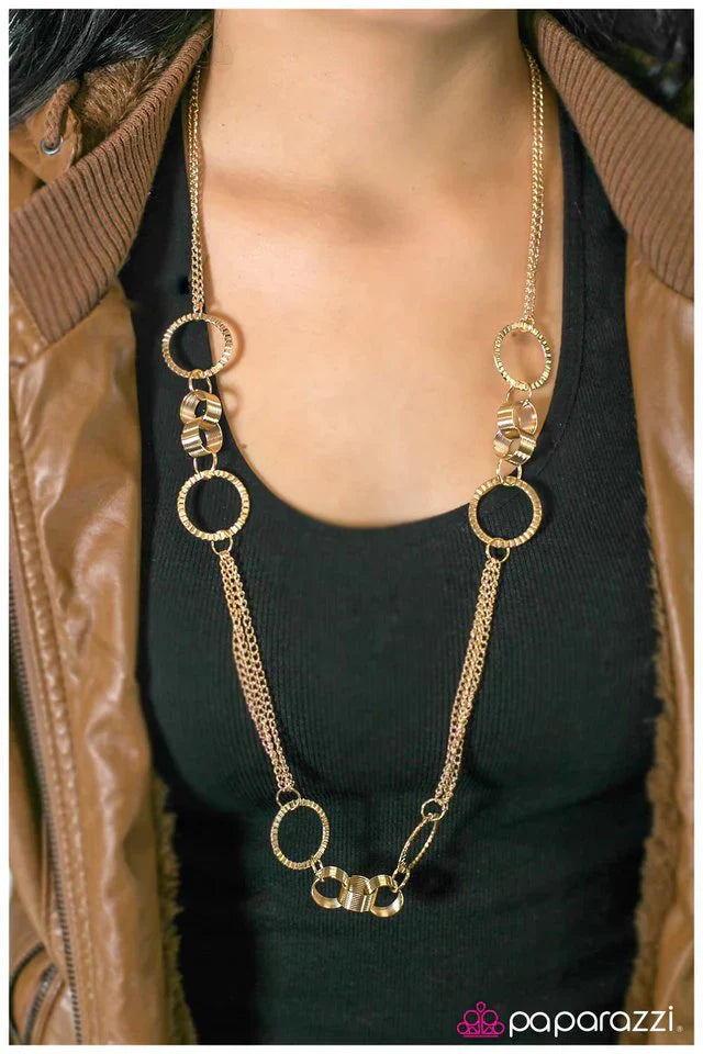 Paparazzi Necklace ~ Care To Join Us? - Gold