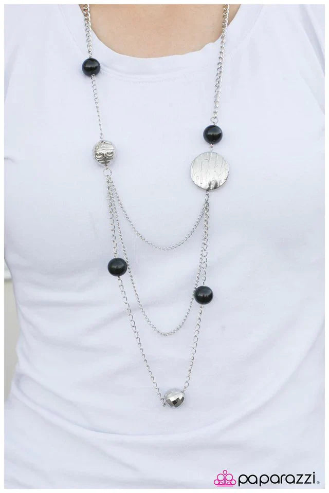 Paparazzi Necklace ~ Ripple of Excitement - Black