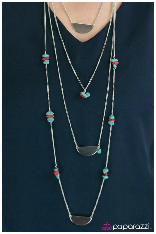 Paparazzi Necklace ~ Back To The Stone Age - Blue