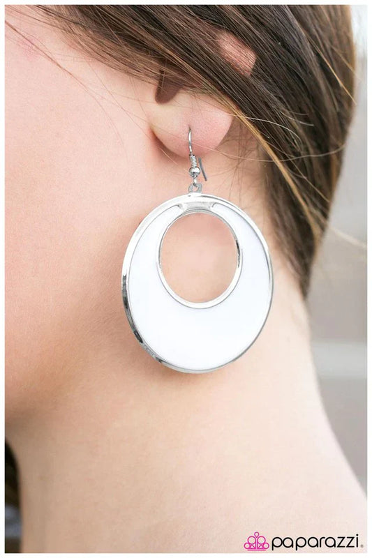 Paparazzi Earring ~ Moonlight Mambo - White