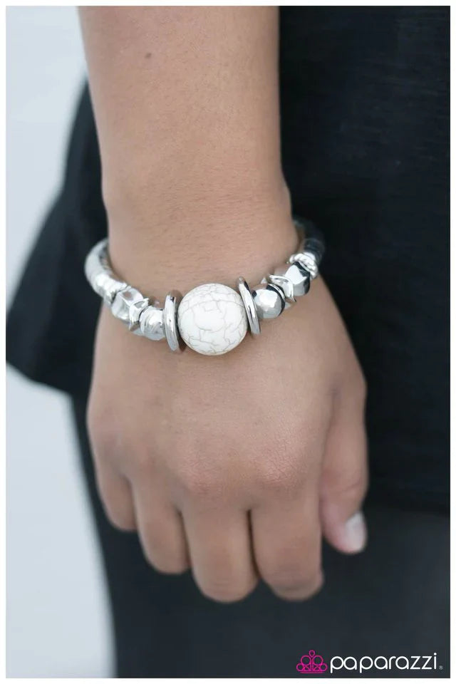 Paparazzi Bracelet ~ Brace Yourself - White