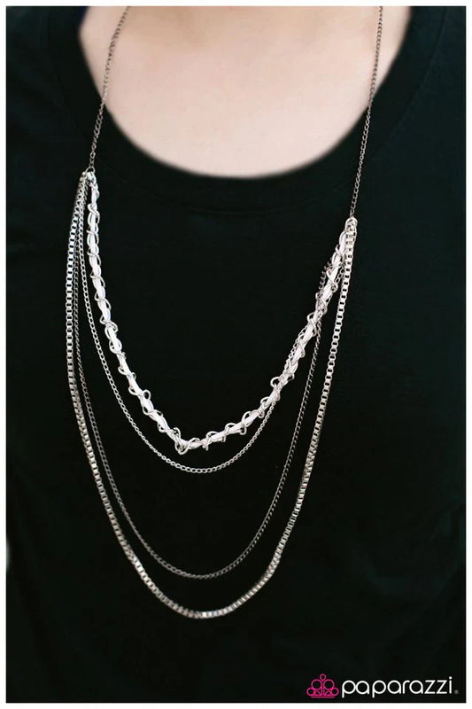 Paparazzi Necklace ~ No Rest For The Wicked - White
