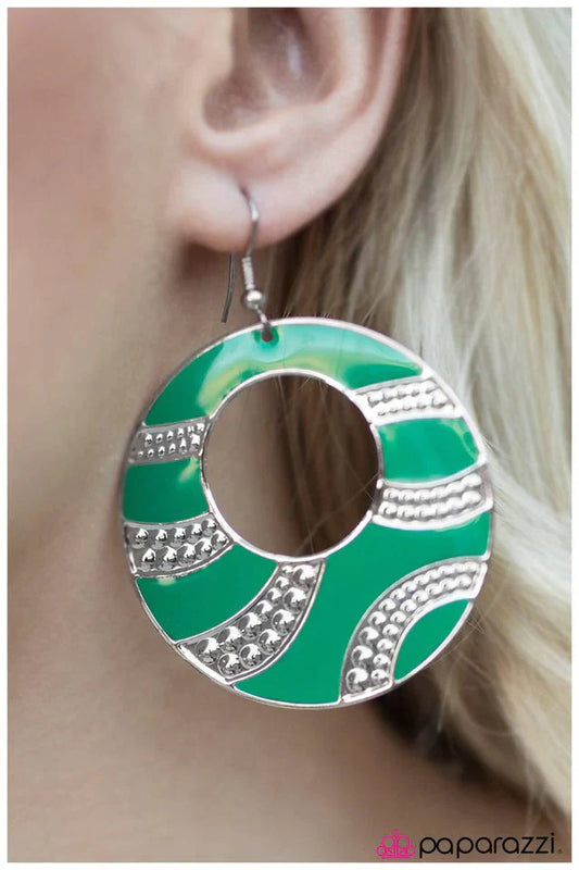 Paparazzi Earring ~ Dazed and Confused - Green