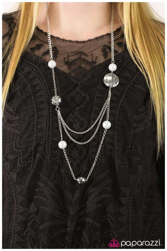 Paparazzi Necklace ~ Ripple of Excitement - White