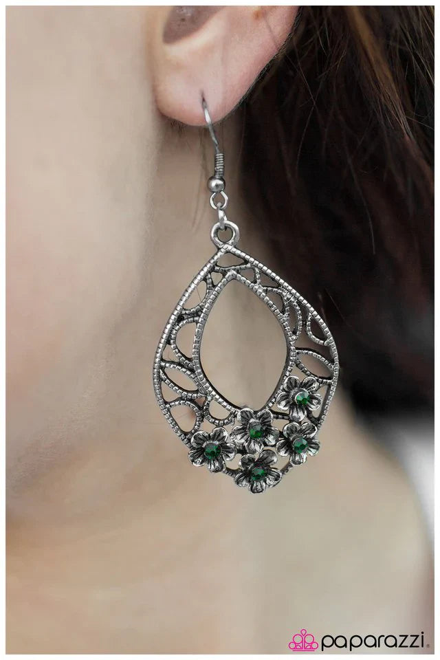 Paparazzi Earring ~ Garden Party - Green