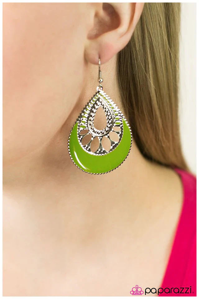 Paparazzi Earring ~ Last Call - Green