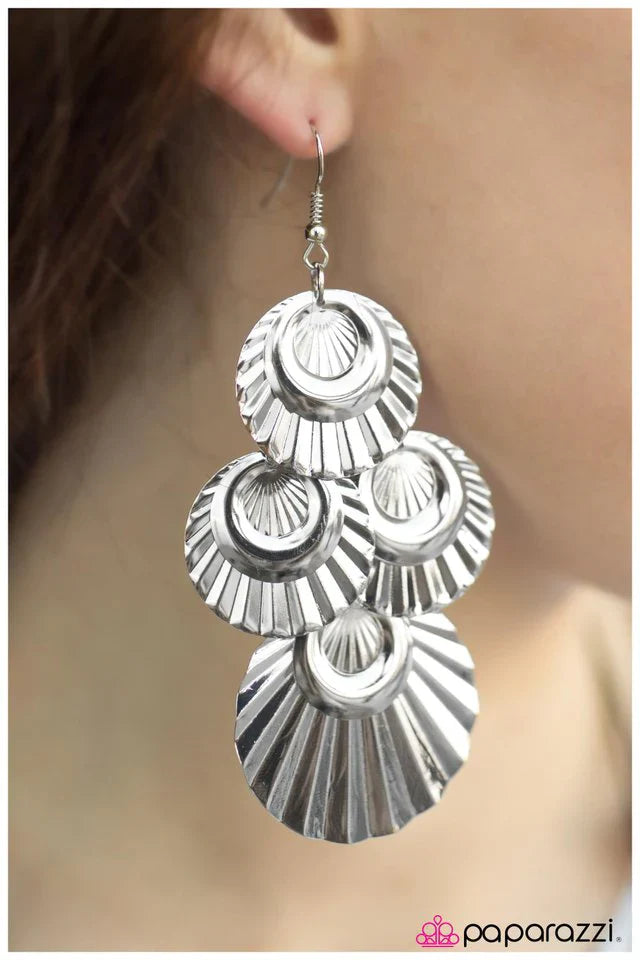 Paparazzi Earring ~ Ask and You SHELL Receive - Silver