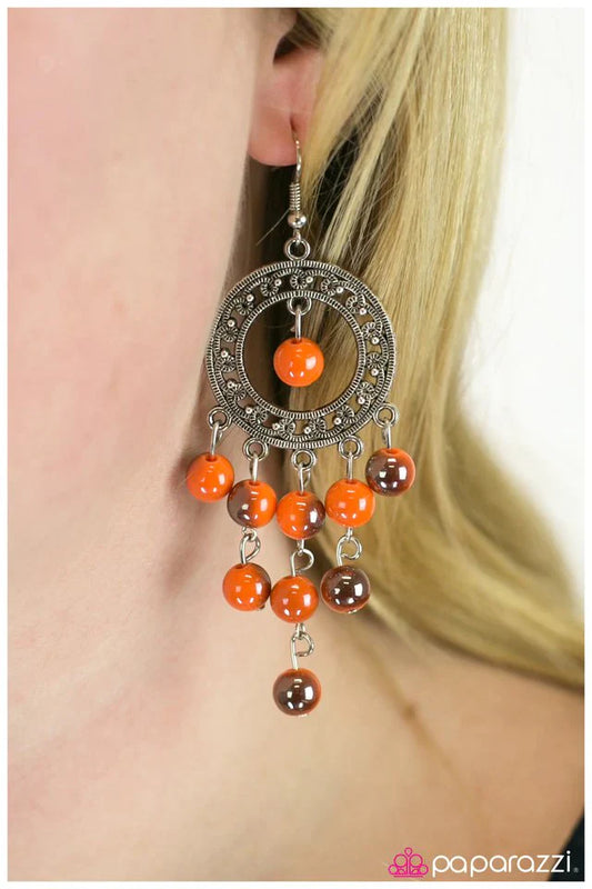 Paparazzi Earring ~ Burning Skies - Orange