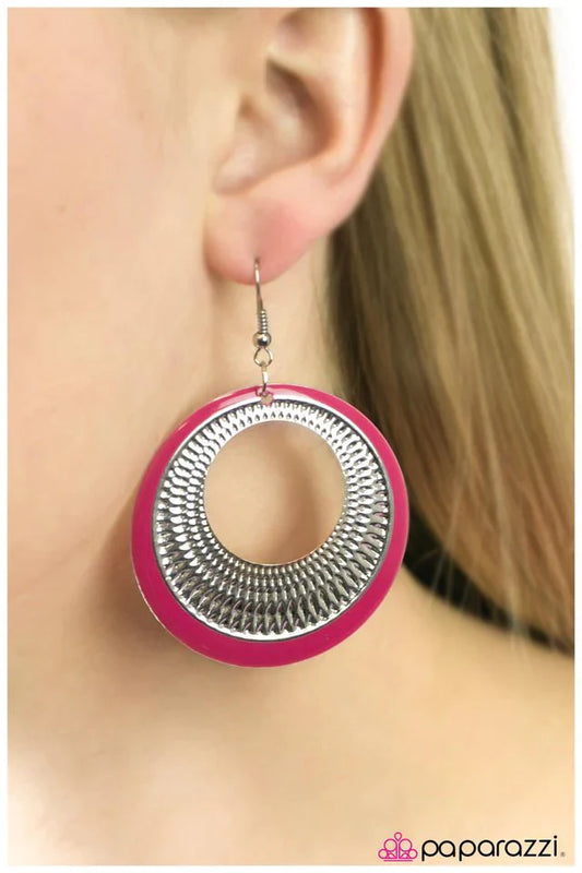 Paparazzi Earring ~ Waiting For Forever - Pink