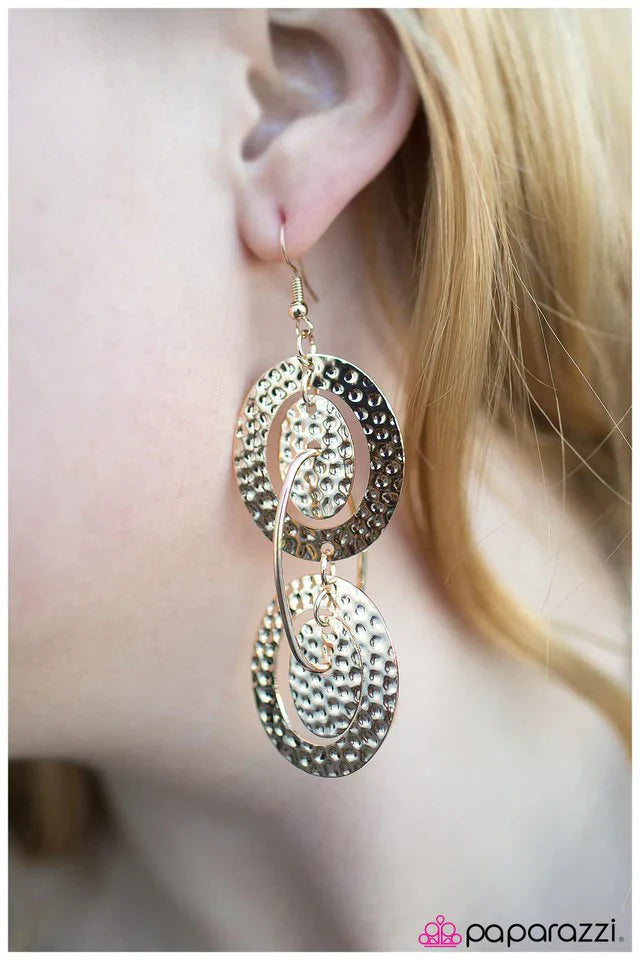 Paparazzi Earring ~ Hollywood Nights - Gold