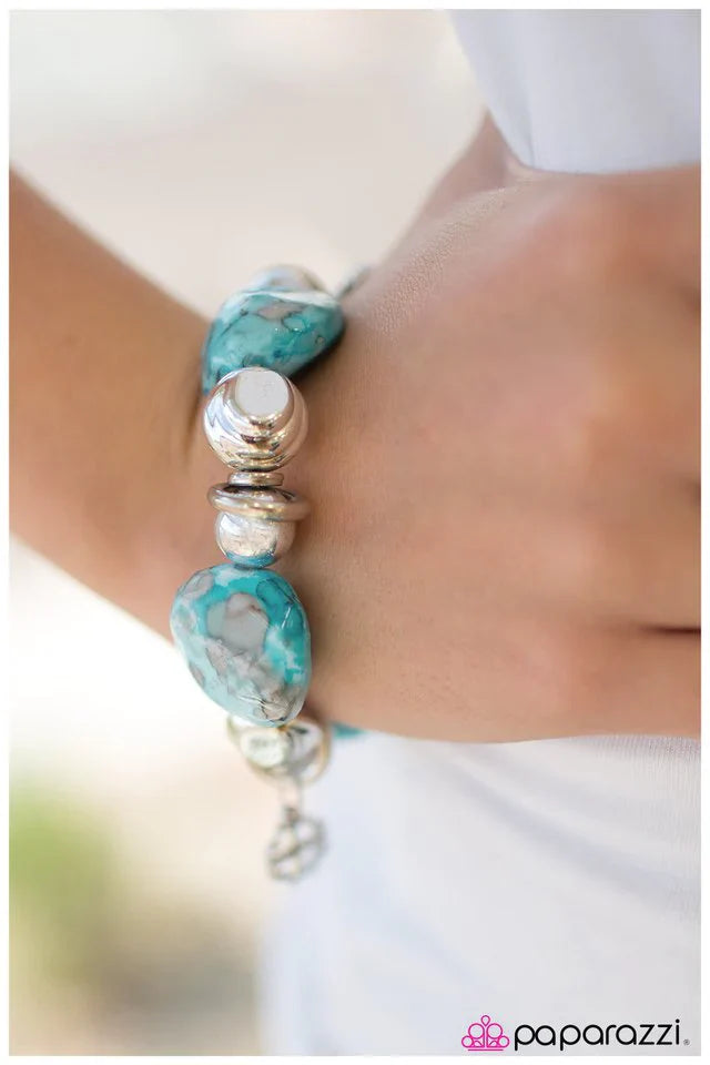 Paparazzi Bracelet ~ Under ROCK and Key - Blue