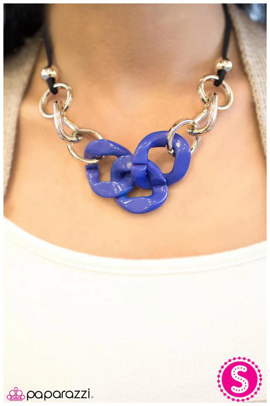 Paparazzi Necklace ~ Joined At the Hip - Blue