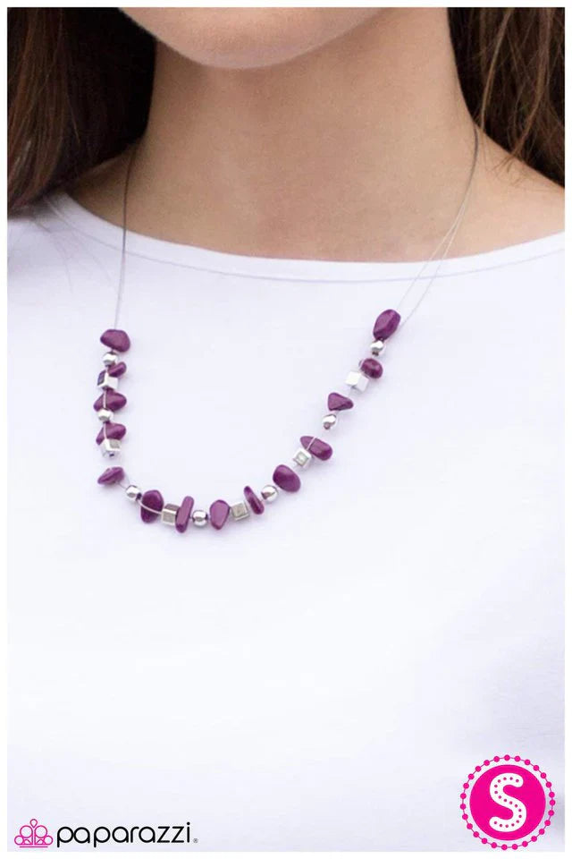 Paparazzi Necklace ~ Pebble Pow-Wow - Purple