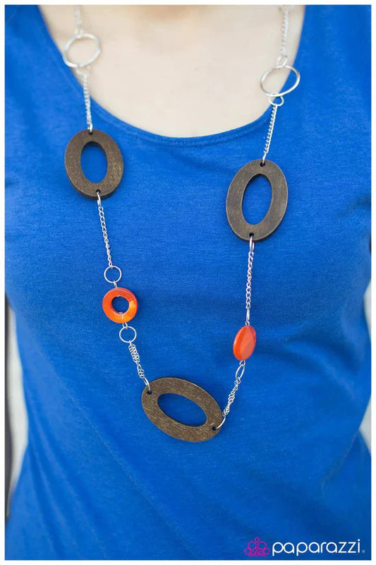 Paparazzi Necklace ~ See the Distinction? - Orange