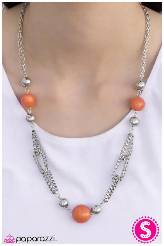 Paparazzi Necklace ~ Calm and Connected - Orange