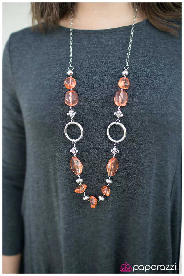 Paparazzi Necklace ~ On The Rocks - Orange