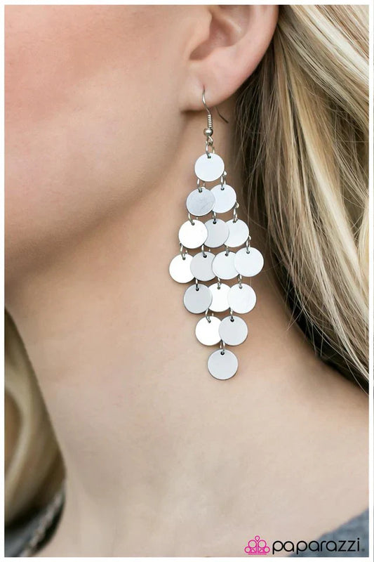 Paparazzi Earring ~ Funky Town - White