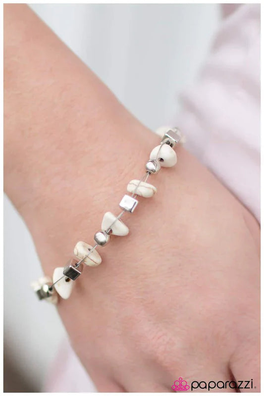 Paparazzi Bracelet ~ This Calls For A PEBBLE-bration! - White