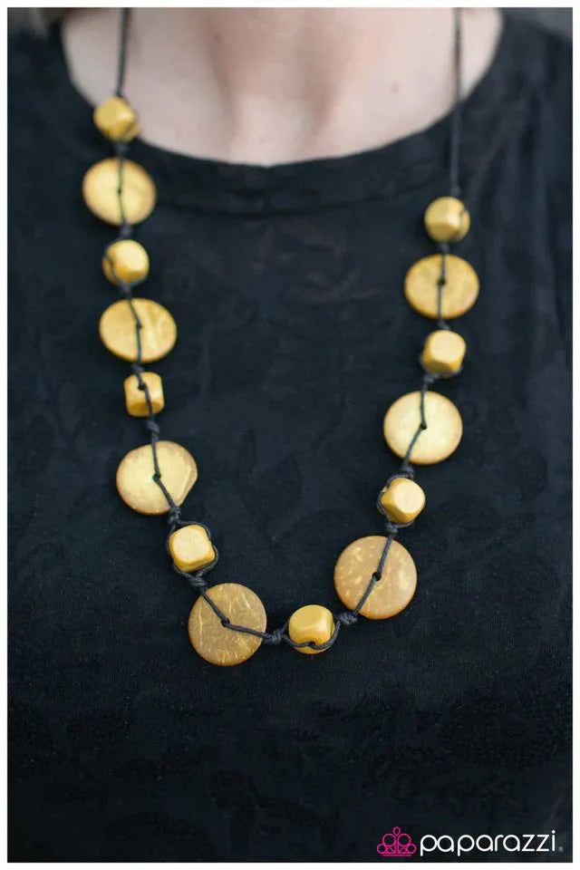 Paparazzi Necklace ~ Boardwalk Beauty - Yellow