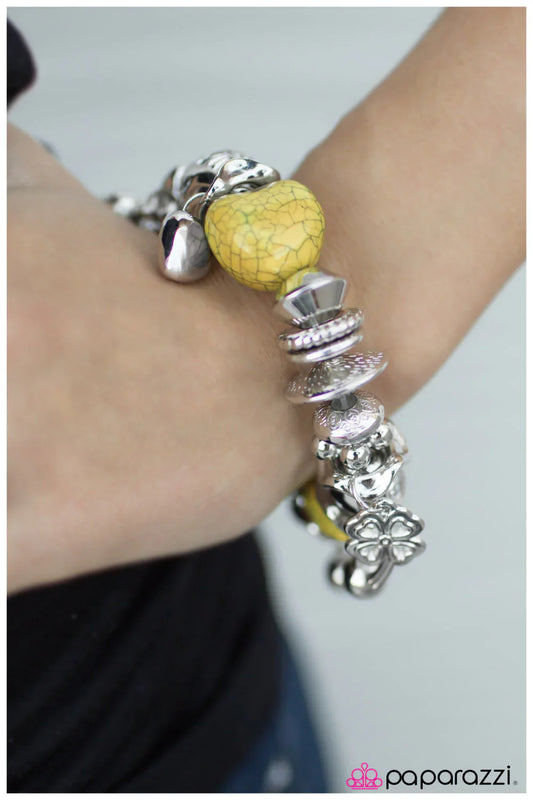 Paparazzi Bracelet ~ Extending An Invite - Yellow