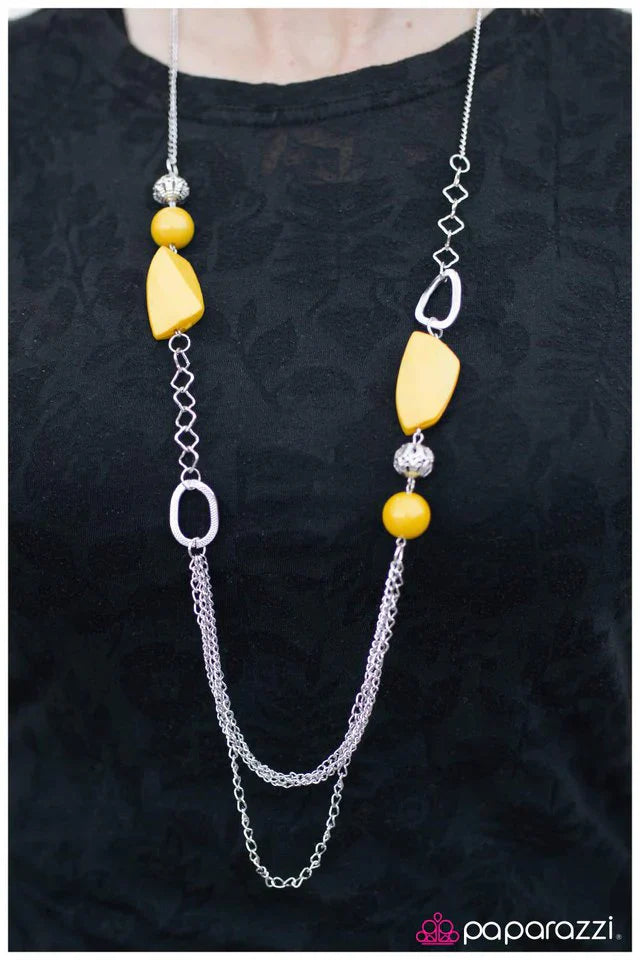 Paparazzi Necklace ~ Its a Gamble - Yellow