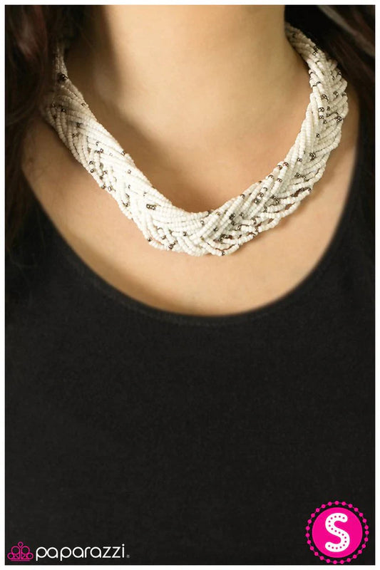 Paparazzi Necklace ~ The Need For BEAD - White