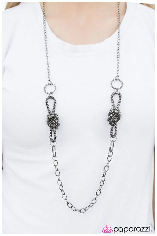 Paparazzi Necklace ~ Its KNOT Me, Its You - Black