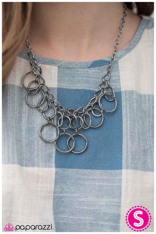 Paparazzi Necklace ~ One RING After Another - Black