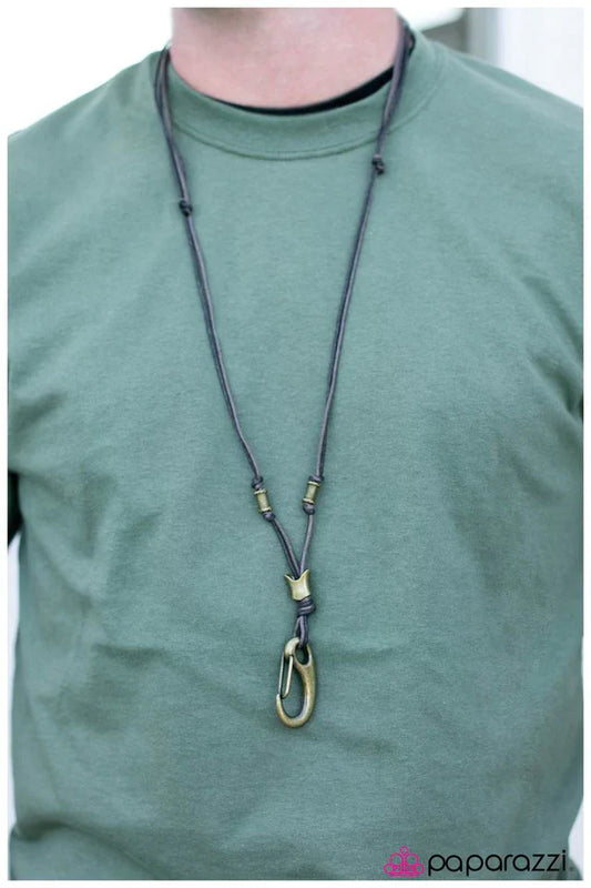 Paparazzi Necklace ~ Shark Bait - Brown