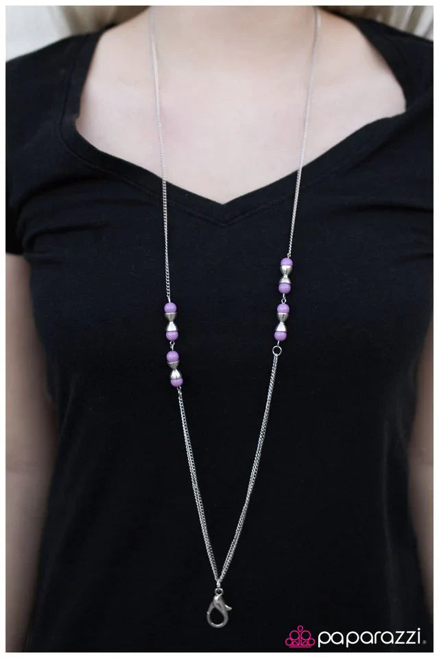 Paparazzi Necklace ~ The Late Shift - Purple