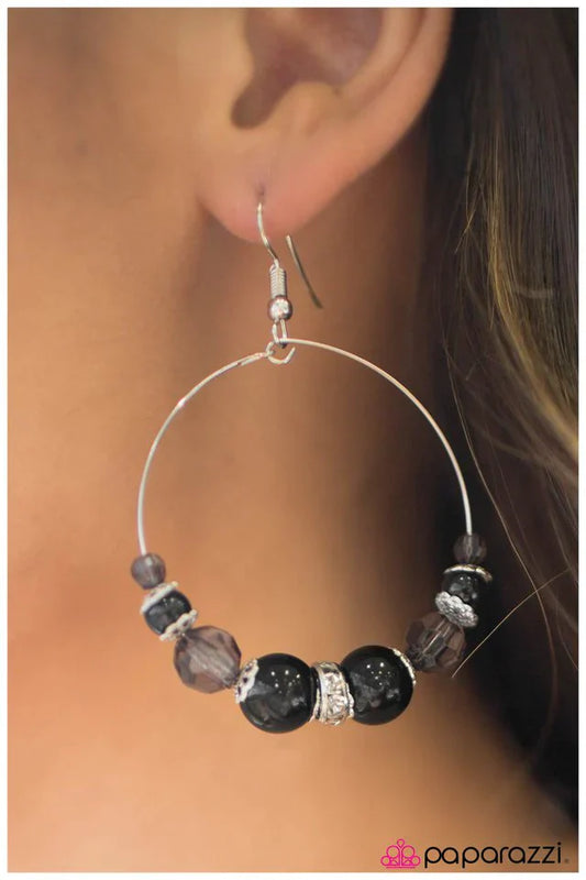 Paparazzi Earring ~ Love Nest - Black