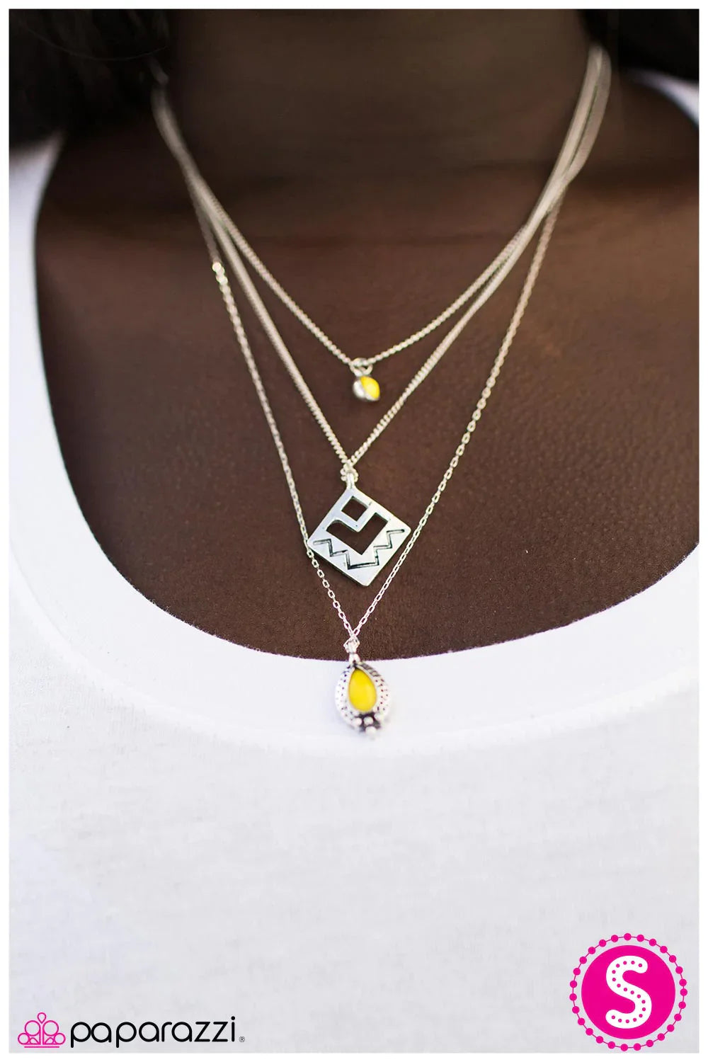 Paparazzi Necklace ~ Run For The Hills  - Yellow