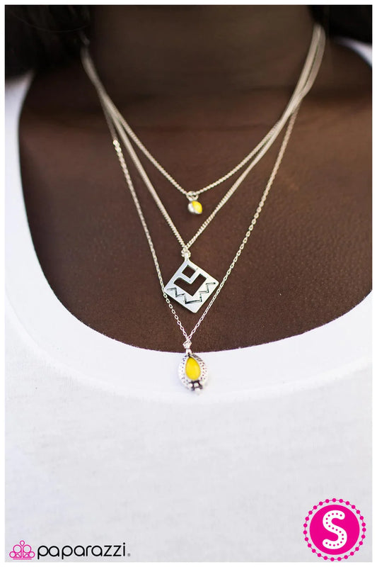 Paparazzi Necklace ~ Run For The Hills  - Yellow