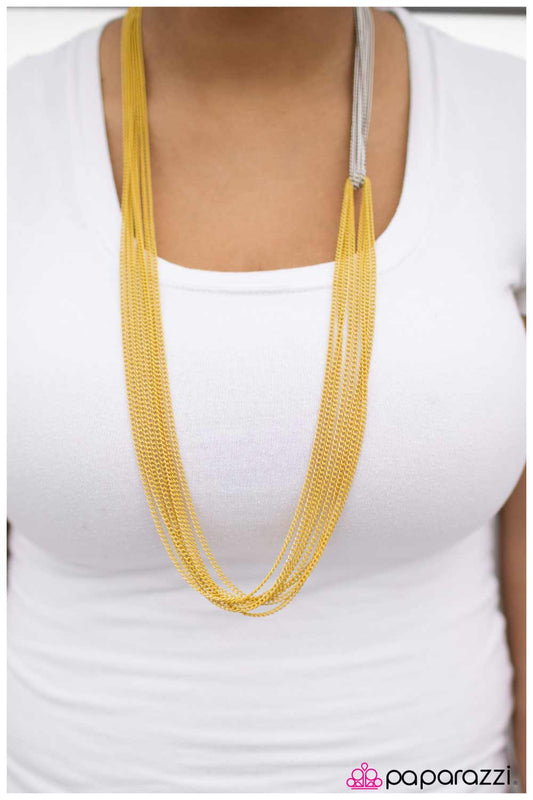 Paparazzi Necklace ~ No CHAIN, No Gain  - Yellow
