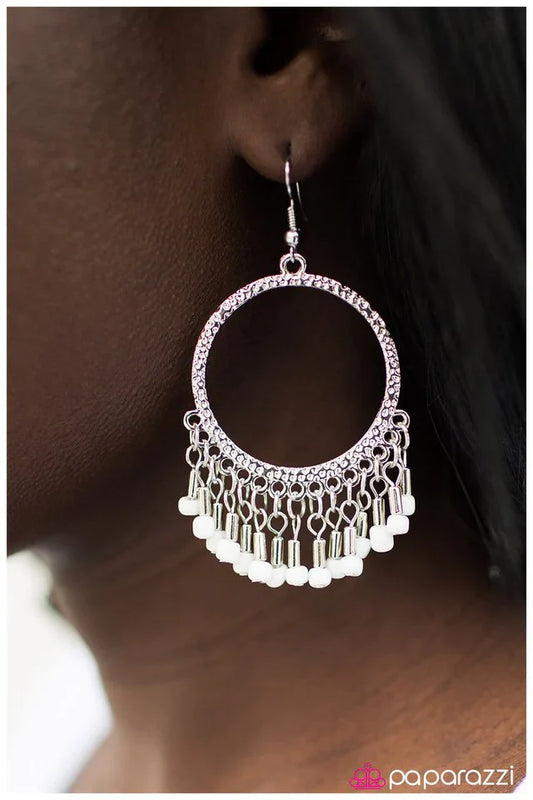 Paparazzi Earring ~ Wild Style - White