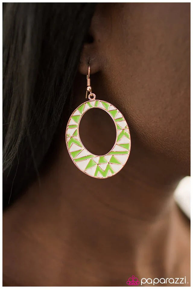 Paparazzi Earring ~ Get Your Tribal On! - Green