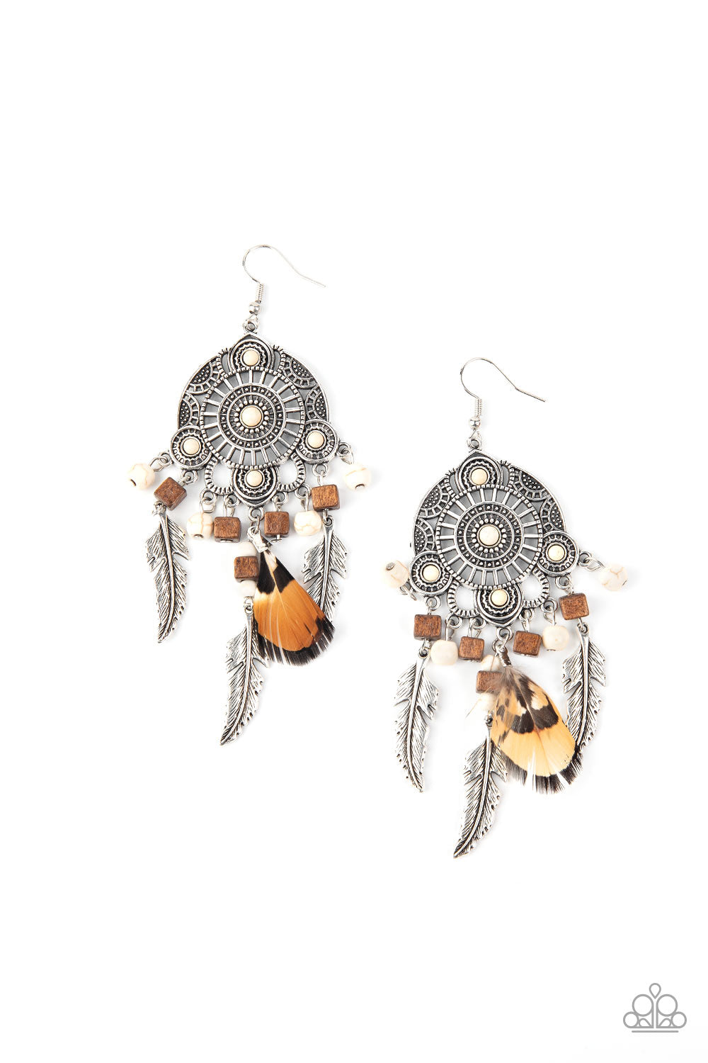 Paparazzi Earring ~ Desert Plains - White