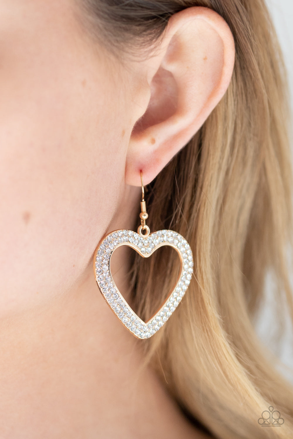 Paparazzi Earring ~ GLISTEN To Your Heart - Gold