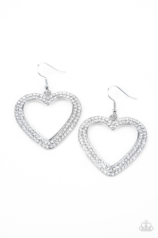 Paparazzi Earring ~ GLISTEN To Your Heart - Silver