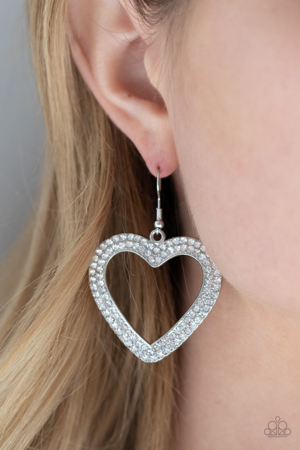 Paparazzi Earring ~ GLISTEN To Your Heart - Silver