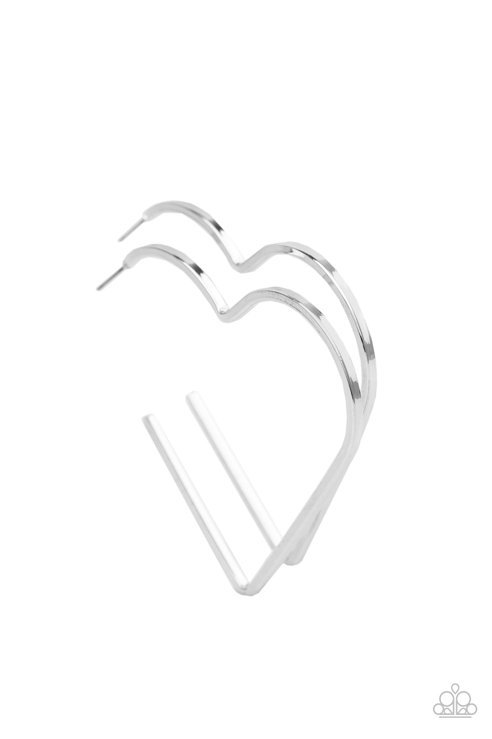 Paparazzi Earring ~ I HEART a Rumor - Silver