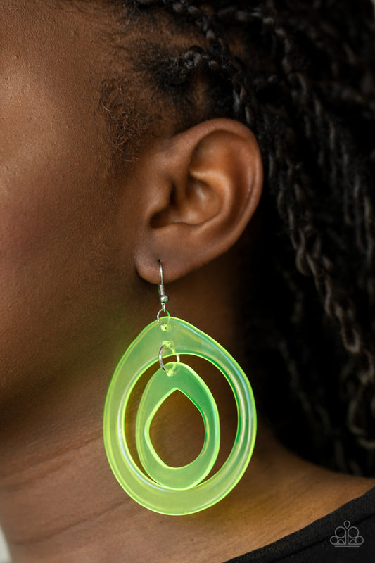 Paparazzi Earrings ~ Show Your True NEONS - Yellow