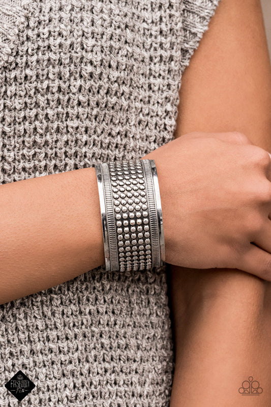 Paparazzi Bracelet Fashion Fix April 2021 ~ Bronco Bust - Silver