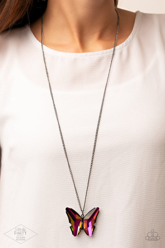 Paparazzi Necklace ~ The Social Butterfly Effect - Oil Spill Multi