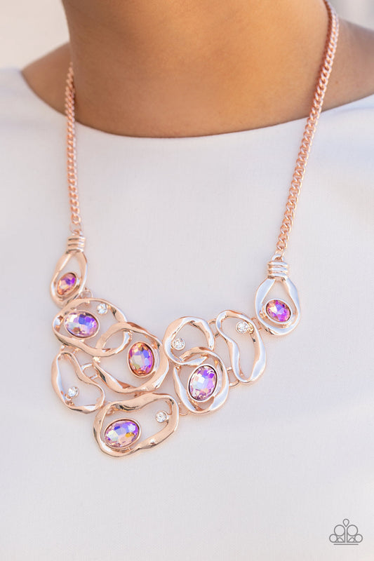 Paparazzi Necklace ~ Warp Speed - Rose Gold