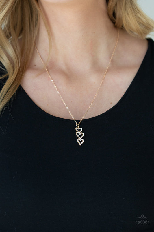 Paparazzi Necklace ~ With All Your HEARTS - Gold