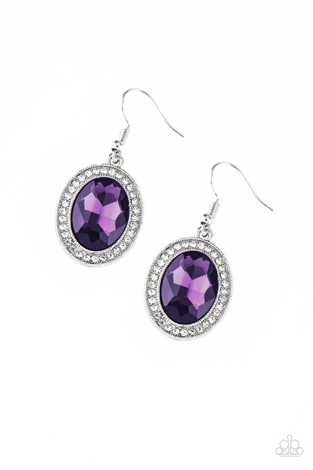 Only FAME In Town - Purple - Paparazzi Earring Image