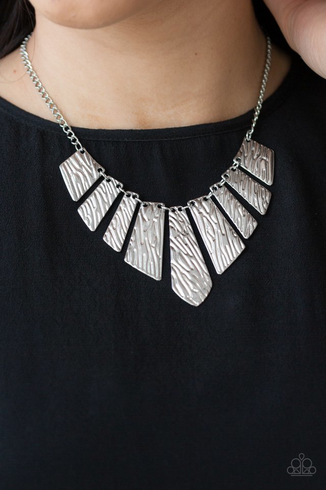 Paparazzi Necklace ~ Texture Tigress - Silver