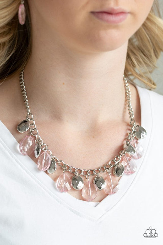 Paparazzi Necklace ~ No Tears Left To Cry - Pink