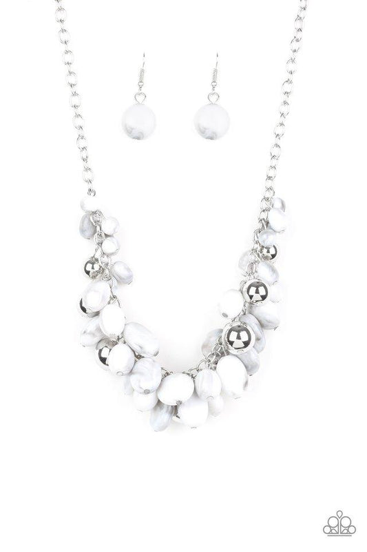 Paparazzi Necklace ~ Full Out Fringe - White